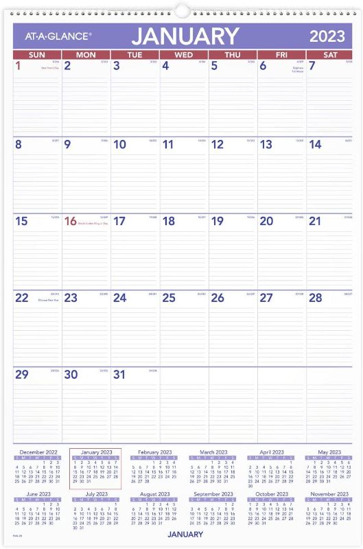 Photo 1 of AT-A-GLANCE 2023 Wall Calendar, 20" x 30", Extra Large, Spiral Bound, Monthly (PM428)
