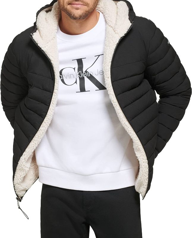 Photo 1 of Calvin Klein Men's Hooded Down Jacket Quilted Coat Sherpa Lined
SIZE- LARGE 