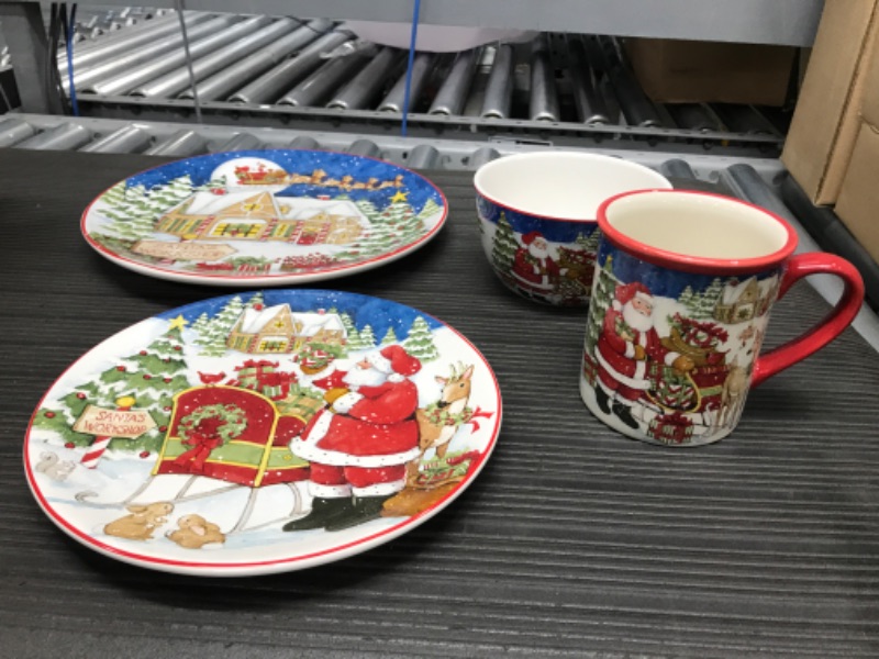 Photo 2 of Certified International Santa's Workshop 16 Pc. Dinnerware Set, Service for 4, Multicolor