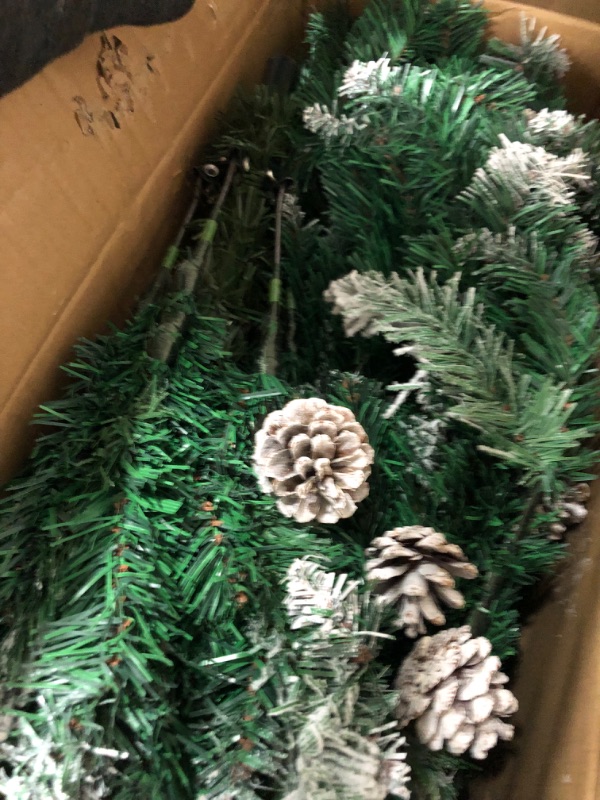 Photo 5 of **used**
Artificial Pencil Christmas Tree,Snow Flocked Trees with Pine Cone Decoration Unlit 7FT Pencil 7FT