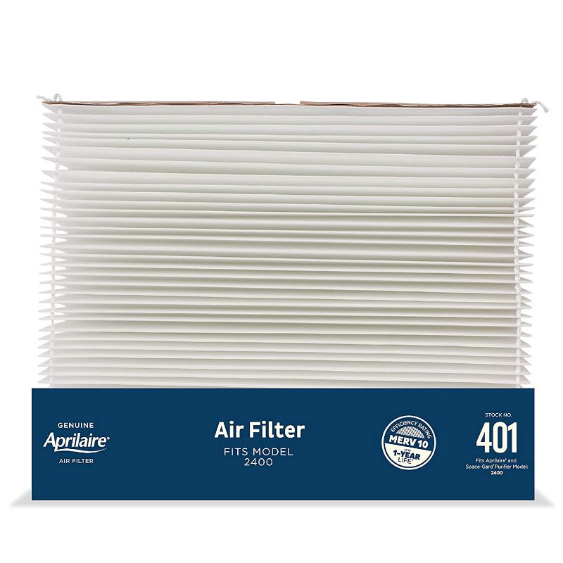 Photo 1 of Aprilaire 401 Replacement Filter for Aprilaire 2400, Space Gard 2400 Whole House Air Purifiers - MERV 10, 16x25x6 Air Filter (Pack of 4)
