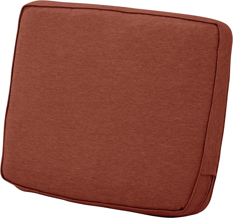 Photo 1 of Classic Accessories Montlake Water-Resistant 21 x 22 x 4 Inch Patio Lounge Back Cushion, Heather Henna Red, Outdoor Loveseat Cushions
