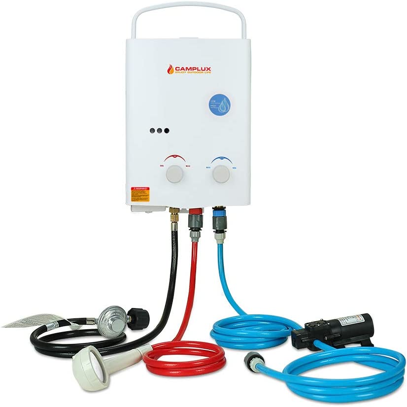 Photo 1 of Camplux 5L 1.32 GPM Outdoor Portable Propane Gas Tankless Water Heater With 1.2 GPM Water Pump
