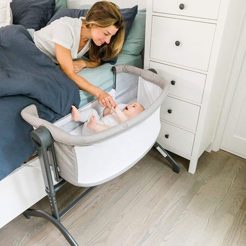 Photo 1 of Baby Delight Beside Me Wink Bassinet | Bedside Sleeper | 7-Position Height Adjustment | Pebble Grey
