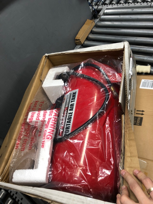 Photo 2 of BIG RED T88007 Torin Portable Horizontal Air Tank with 36" Hose, 7 Gallon Capacity, Red
