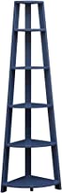 Photo 1 of Convenience Concepts Newport 5-Tier Corner Bookshelf, Cobalt Blue