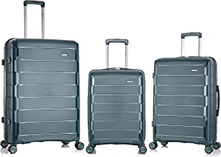 Photo 1 of Rockland Vienna Hardside Luggage with Spinner Wheels, Green, 3-Piece Set (20/24/28)