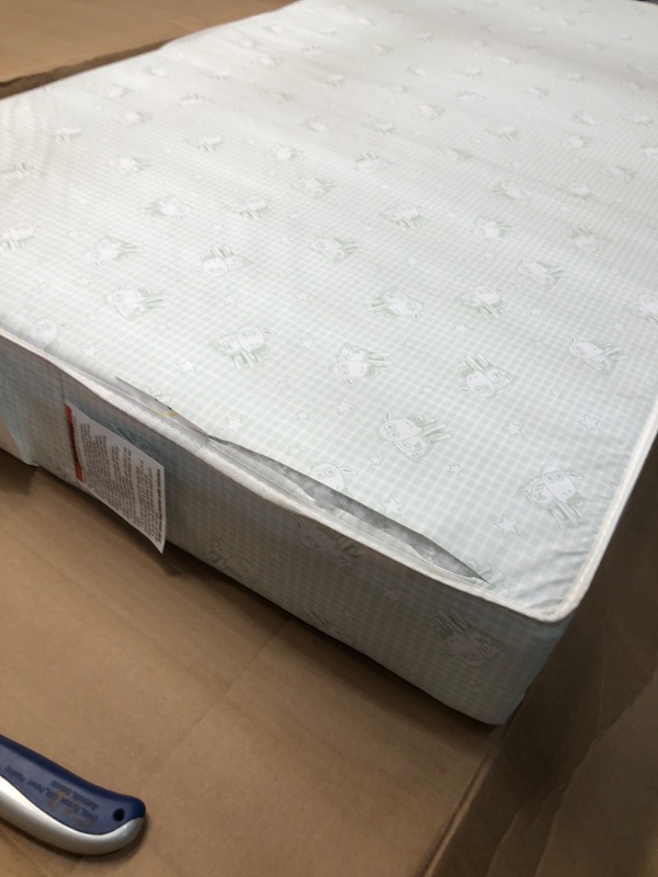 Photo 3 of  damaged-Delta Children Twinkle Stars Dual Sided - Premium Sustainably Sourced Fiber Core Crib and Toddler Mattress - Waterproof - GREENGUARD Gold Certified...
