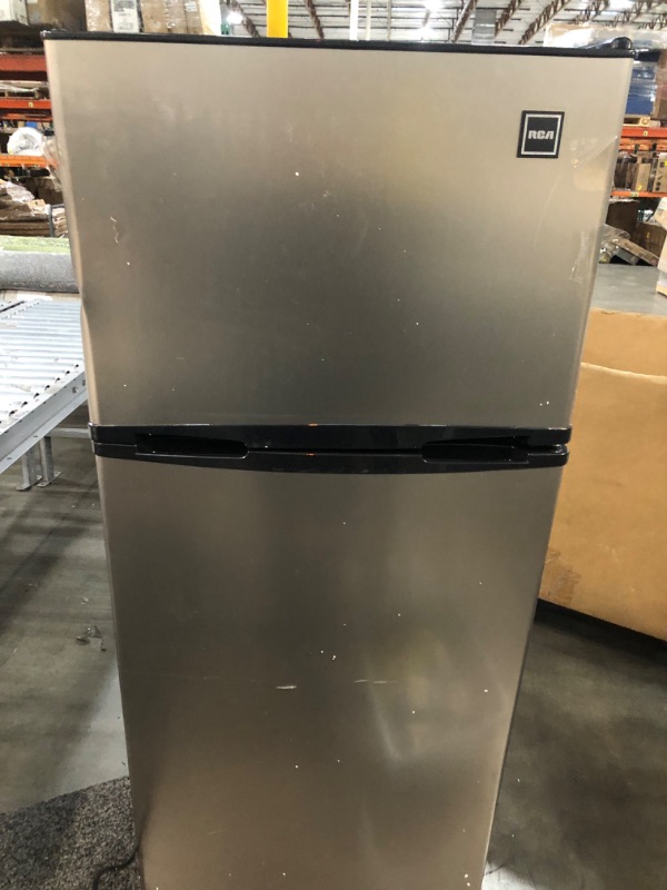 Photo 2 of ***PARTS ONLY*** RCA RFR725 2 Door Apartment Size Refrigerator with Freezer, Stainless
