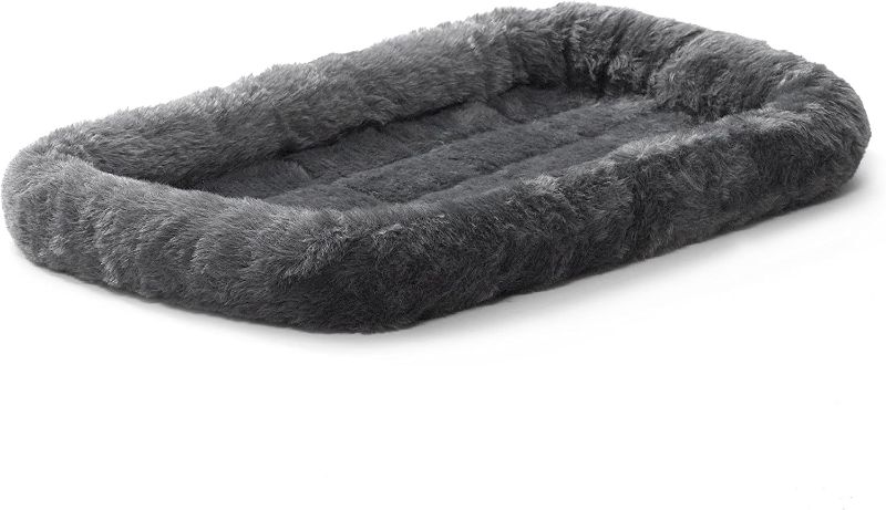 Photo 1 of 22L-Inch Gray Dog Bed or Cat Bed w/ Comfortable Bolster | Ideal for XS Dog Breeds & Fits a 22-Inch Dog Crate