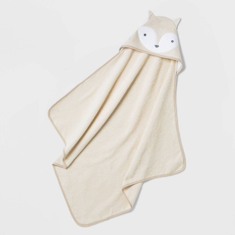 Photo 1 of Cloud Island Baby Boys' Fox Hooded Bath Towel - Light Beige
