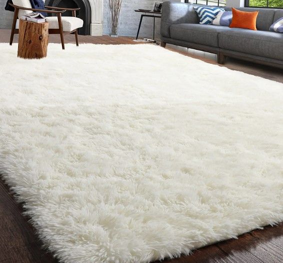 Photo 1 of Fluffy Shaggy Area Rug 6x9, Plush Rugs for Living Room Bedroom, Soft Rugs for Nursery , Furry Rugs for Girls Boys Kids Room, Extra Large Fuzzy Rug, Shag Carpet