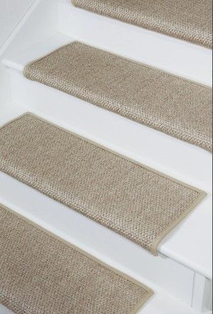 Photo 1 of ** STOCK PHOTO AS REFERENCE ** Carpet Stair Tread - Blissful Beige 10"x27" SET OF 14 STAIR TREADS