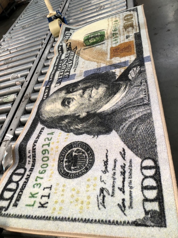 Photo 1 of 23IN X 52IN 100 DOLLAR BILL RUG 