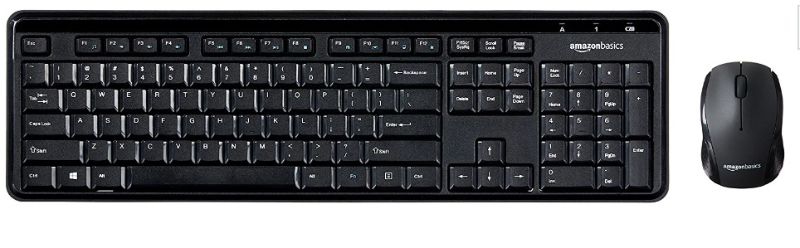 Photo 1 of Amazon Basics Wireless Computer Keyboard and Mouse Combo - Quiet and Compact - US Layout (QWERTY)
