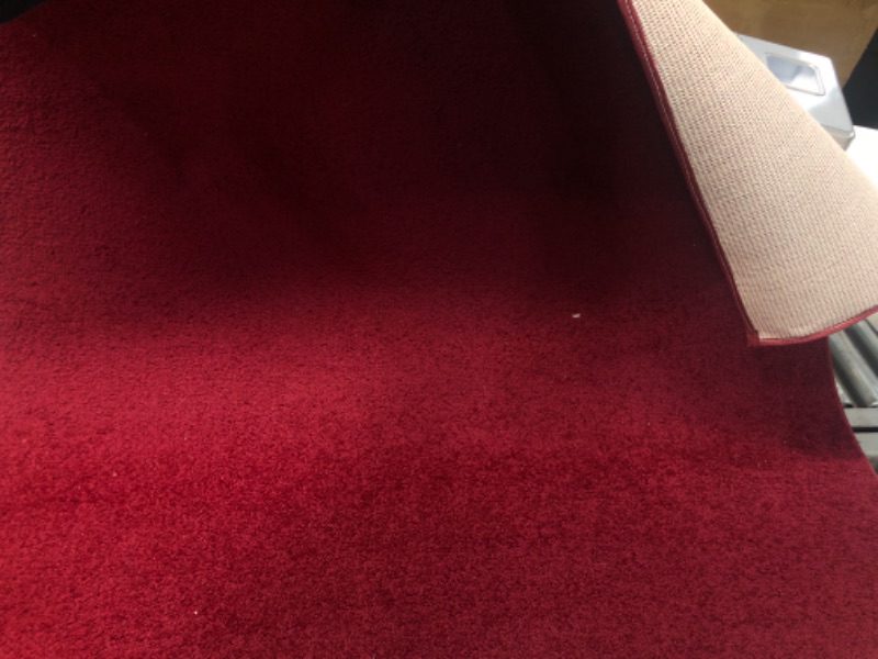 Photo 1 of 4'x10' Maroon Area Rug, Office, Garage, Outdoors or Indoors 