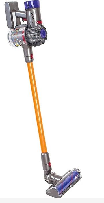 Photo 1 of *NONFUNCTIONAL* Casdon Little Helper Dyson Cord-Free Vacuum Cleaner Toy, Grey, Orange and Purple (68702) Dyson Ball Vacuum Toy Vacuum with Working Suction and Sounds, 2 lbs, Grey/Yellow/Multicolor Toy + Dyson Ball Vacuum