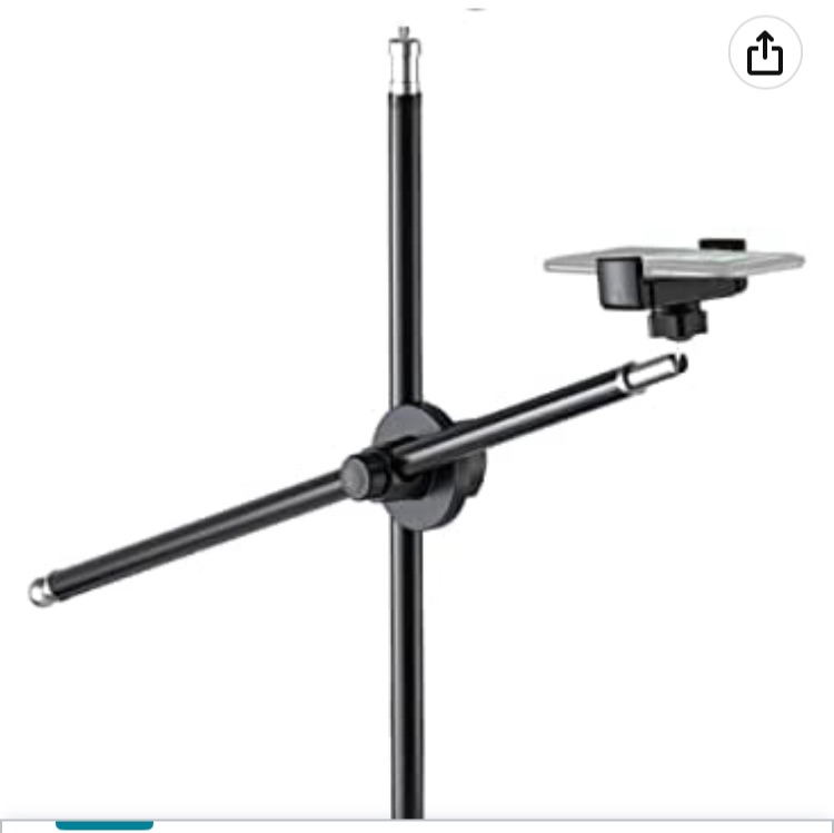 Photo 1 of CAOGE Overhead Phone Stand, Live Stand, Adjustable Tabletop Phone Mount, Phone Holder Mount 360° Rotation, Long Arm Bracket for Filming, Tiktok, Crafting, Baking, Drawings, Cooking and Recording