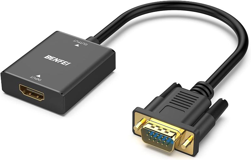 Photo 1 of BENFEI HDMI to VGA, HDMI to VGA Adapter (Female to Male) with 3.5mm Audio Jack Compatible for TV Stick, Computer, Desktop, Laptop, PC, Monitor, Projector, Raspberry Pi, Roku, Xbox and More - Black
