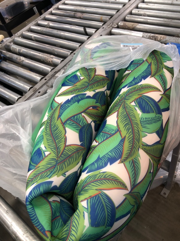 Photo 2 of Big Joe Noodle Sling No Inflation Needed Pool Seat with Armrests, Tropical Palm Green Double Sided Mesh, 3ft Green Tropical Palm Noodle Sling