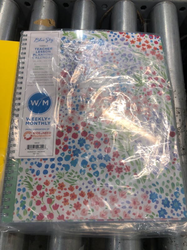 Photo 2 of Blue Sky 2022-2023 Academic Year Teacher Weekly & Monthly Lesson Planner, 8.5" x 11", Flexible Cover, Wirebound, Ditsy Dapple Light (132002-A23) New Edition 1 notebook included