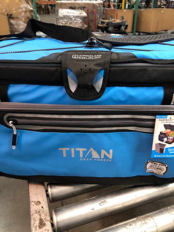 Photo 2 of Arctic Zone Titan Deep Freeze Cooler - 9,16,30,48 Can Zipperless Hardbody Cooler - with Deep Freeze Insulation, HardBody Liner, and SmartShelf 48 Can Process Blue