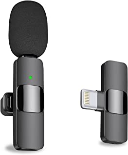 Photo 1 of  Wireless Lavalier Lapel Microphone for iPhone, iPad - Cordless Omnidirectional Condenser Recording Mic for Interview Video Podcast Vlog YouTube
