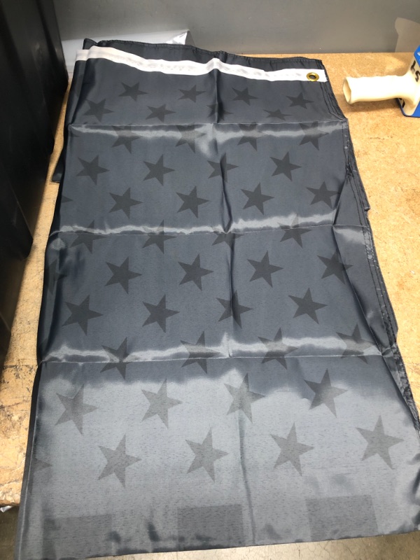 Photo 2 of All Black American Flag 3x5 Ft US Flag, Embroidered Stars, Sewn Stripes, Brass Grommets Blackout Tactical US Black Flag, Heavy Duty USA Flags
