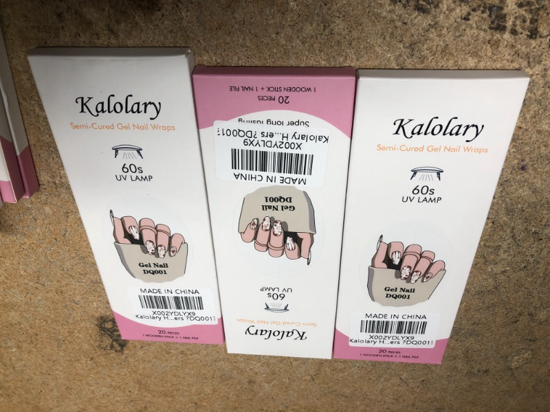 Photo 3 of 3PK-emi Cured Gel Nail Polish Strips, Kalolary Gel Nail Stirps Full Wraps Stickers for Nails, Day of 