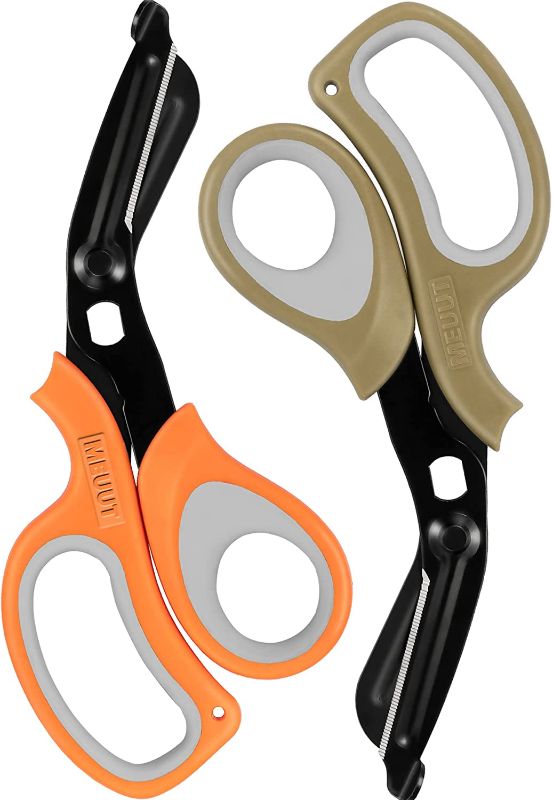 Photo 1 of 2PK-MEUUT Medical Scissors Trauma Shears-8 inches Bandage Scissors Heavy Duty, Surgical Grade Shears Stainless Steel EMT Scissors for Doctors Nurses EMT Workers
