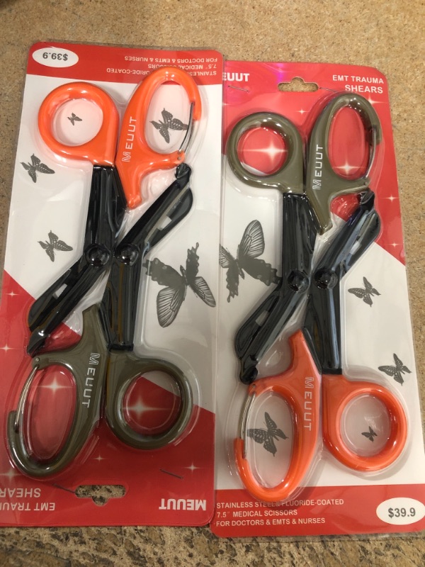 Photo 2 of 2PK-MEUUT Medical Scissors Trauma Shears-8 inches Bandage Scissors Heavy Duty, Surgical Grade Shears Stainless Steel EMT Scissors for Doctors Nurses EMT Workers
