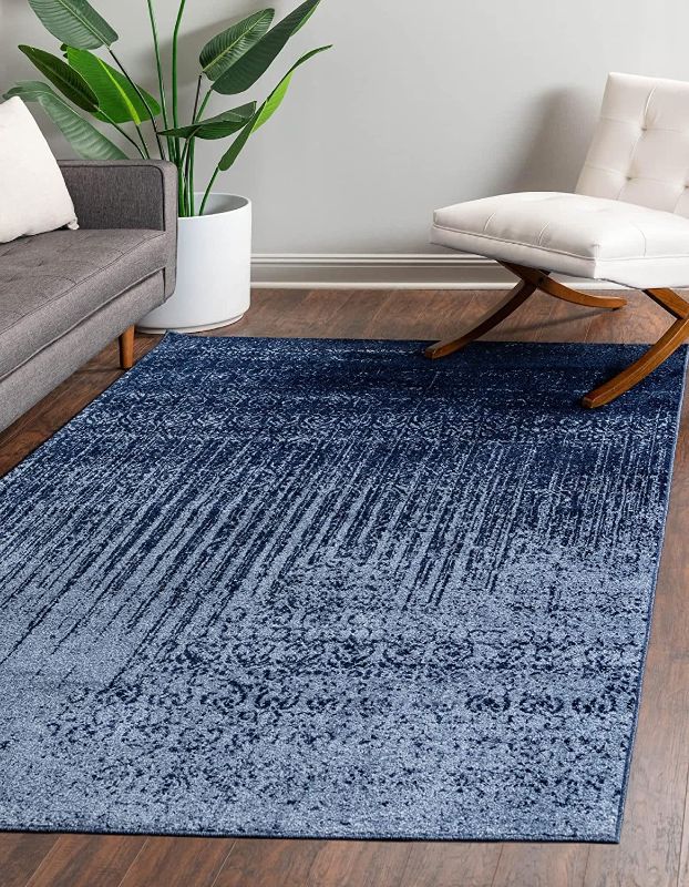 Photo 1 of 
Unique Loom Del Mar Collection Area Rug-Transitional Inspired with Modern Contemporary Design, Rectangular 2' 2" x 3' 0", Blue/Navy Blue