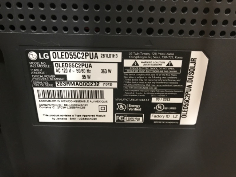 Photo 5 of **MISSING REMOTE** LG C2 Series 55-Inch Class OLED evo Gallery Edition Smart TV OLED55C2PUA, 2022 - AI-Powered 4K TV, Alexa Built-in
