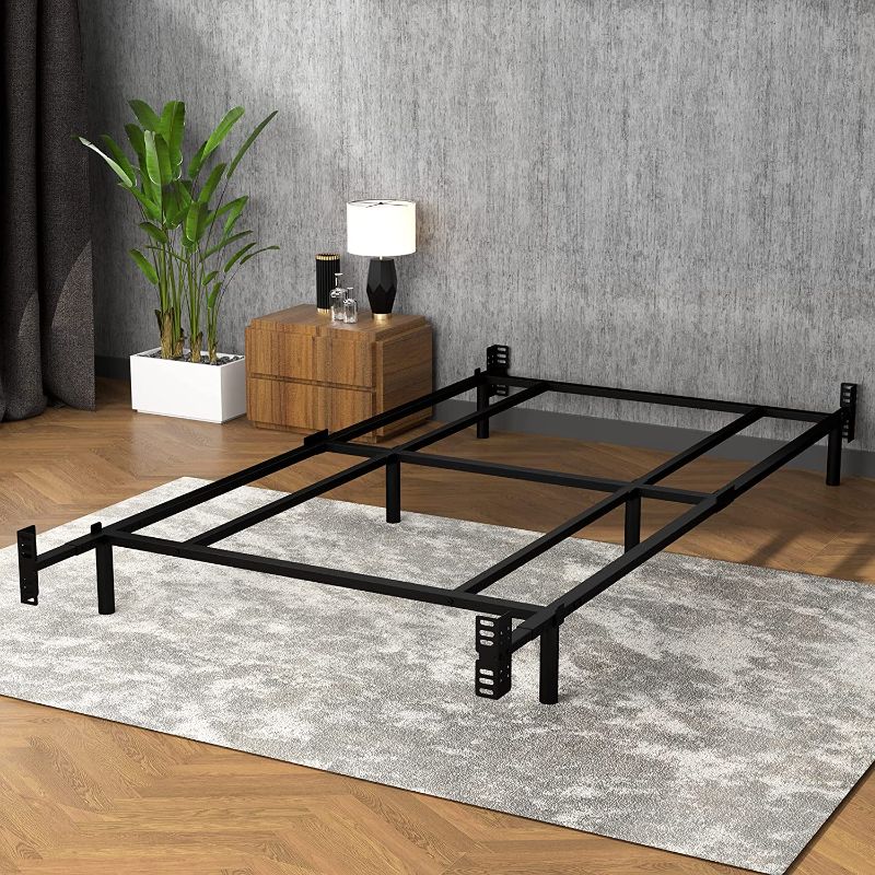 Photo 1 of **** USED ****
 Twin Size Metal Bed Frame Steel Slat Support Platform Bed Frames Heavy Duty 9 Legs Mattress Foundation Easy Assembly Adjustable Bed Frame Black
