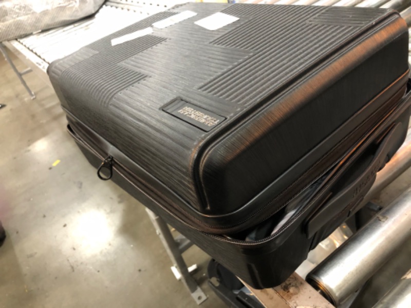 Photo 1 of American Tourister Stratum XLT Expandable Hardside Luggage with Spinner Wheels, Jet Black, Carry-On 21-Inch Carry-On 21-Inch Jet Black