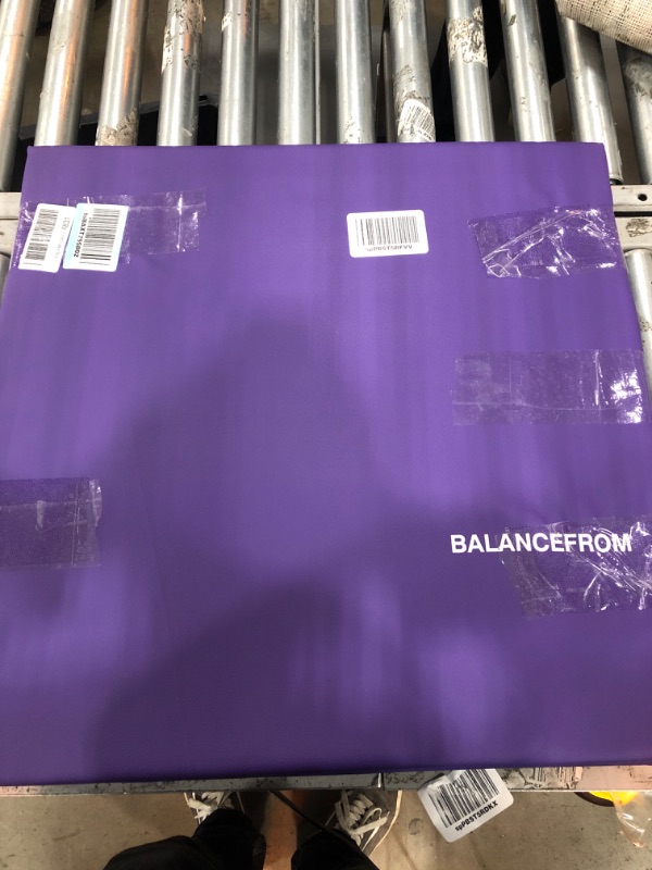 Photo 3 of BalanceFrom 1.5" Thick Three Fold Folding Exercise Mat with Carrying Handles for MMA, Gymnastics and Home Gym Purple Regular