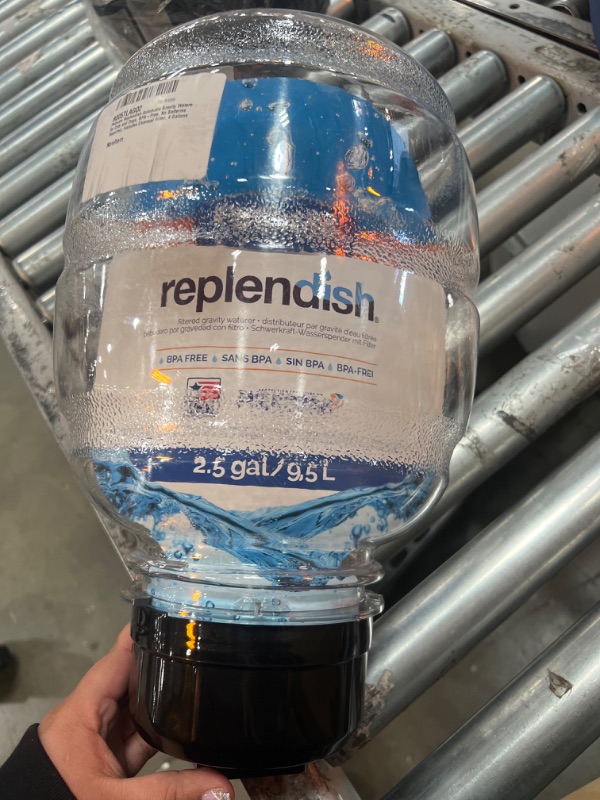 Photo 1 of incomplete ---Petmate Replendish Automatic Gravity Waterer for Cats and Dogs, BPA-Free, No Batteries Required, Includes Charcoal Filter, 0.5 - 4 Gallon Sizes Blue 4 GAL