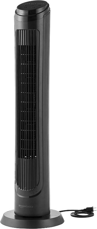 Photo 1 of Amazon Basics Digital 40'' 4 Speed Oscillating LED Display Tower Fan with Remote Control and Timer
