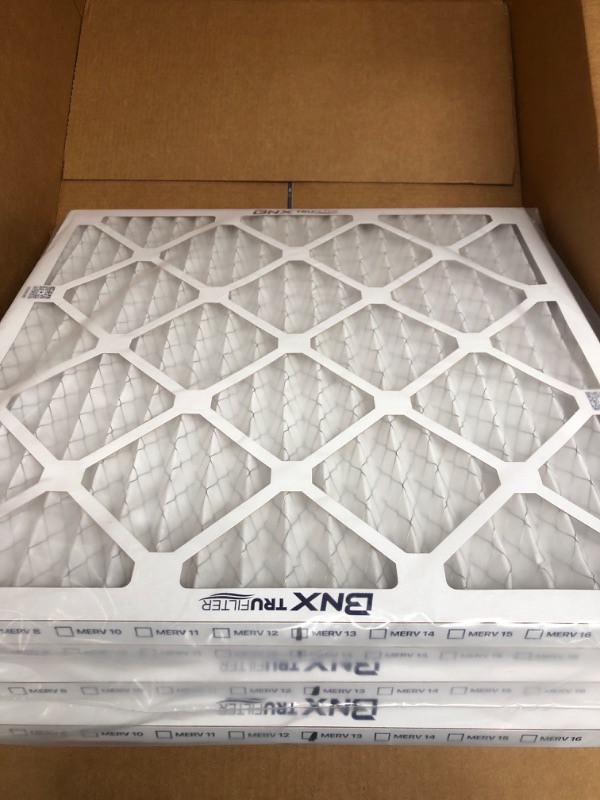 Photo 2 of BNX 20x20x1 MERV 13 Air Filter 4 Pack - MADE IN USA - Electrostatic Pleated Air Conditioner HVAC AC Furnace Filters - Removes Pollen, Mold, Bacteria, Smoke 20x20x1 4-Pack