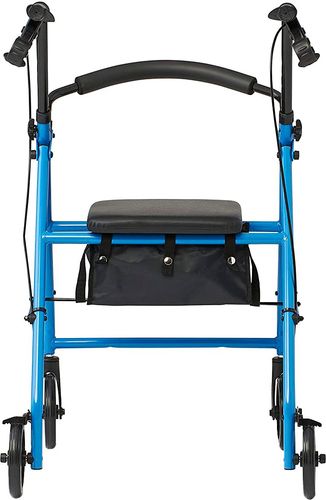 Photo 1 of Medline Mobility Lightweight Folding Aluminum Rollator Walker with 8 " Wheels - Light Blue
