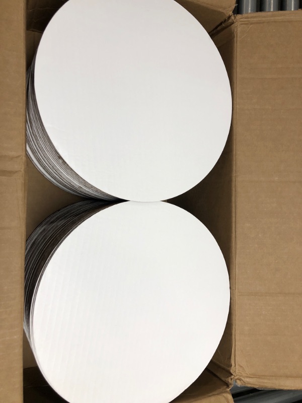 Photo 2 of Corrugated Round Cake Boards | Grease Proof Cardboard Disposable Cake Pizza Circle (12 Inches - 100 Case)
