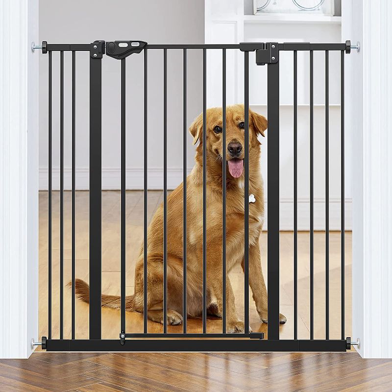 Photo 1 of InnoTruth 36" Extra Tall Baby Gate for Stairs, 29-39.6" Wide with Large 45cm Walk-Thru Child Gate, Auto Close Dog Gate for Pets in The House, Easy Sturdy Wall Pressuse/Hardware Mount, Black
