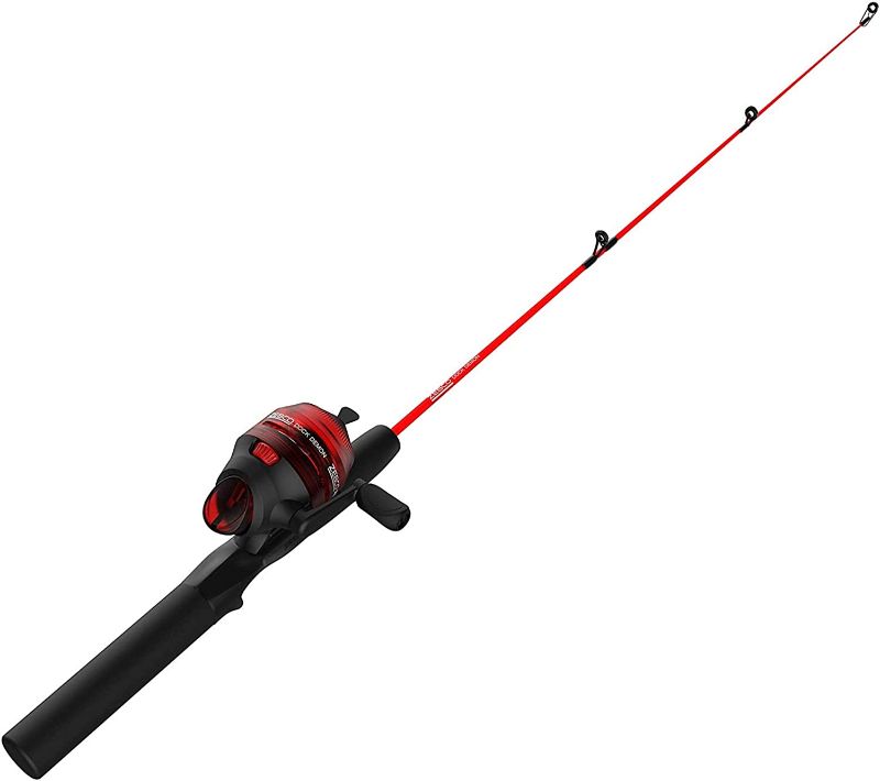 Photo 1 of 
Zebco Dock Demon Spinning Reel or Spincast Reel and Fishing Rod Combo, 30-Inch Durable Fiberglass Rod, QuickSet Anti-Reverse Fishing Reel