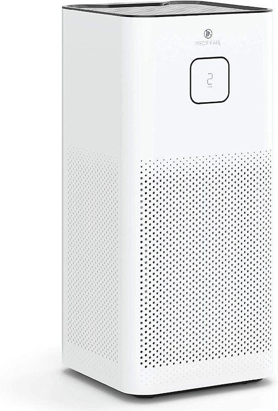 Photo 1 of Medify MA-50 Air Purifier with H13 True HEPA Filter with UV | 1100 sq ft Coverage | for Wildfire Smoke, Dust, Odors, Pollen, Pet Dander | Quiet 99.9% Removal to 0.1 Microns | White, 1-Pack