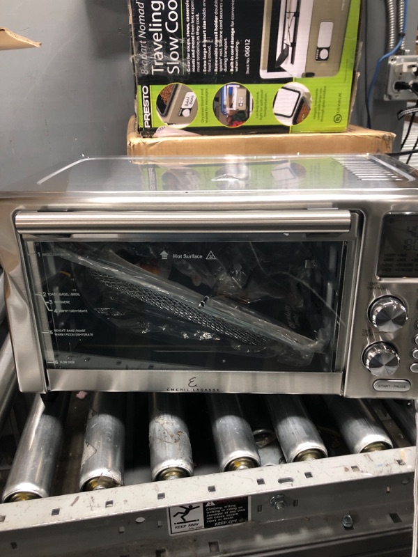 Photo 3 of *DENTED* Emeril Lagasse Power Air Fryer 360 Better Than Convection Ovens Hot Air Fryer Oven, Toaster Oven, Bake, Broil, Slow Cook and More Food Dehydrator, Rotisserie Spit, Pizza Function Cookbook Included Stainless Steel