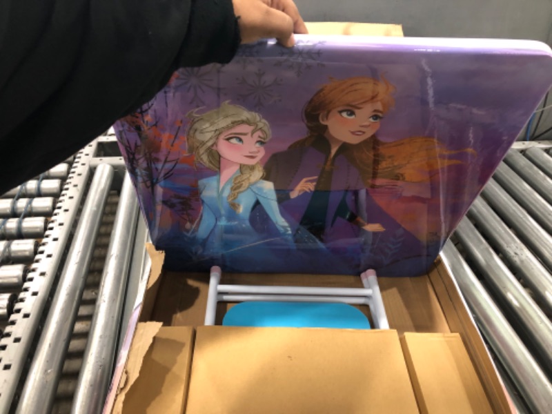 Photo 2 of Disney Frozen Activity Table & Chair Set for Toddlers 24-48M, Includes 1 Table & 1 Chair - Sturdy Metal Construction, Table: 20"L x 20"W x 16.4"H, Chair: 12"L x 11.6"W x 17.7"H - Weight Limit: 70 lbs