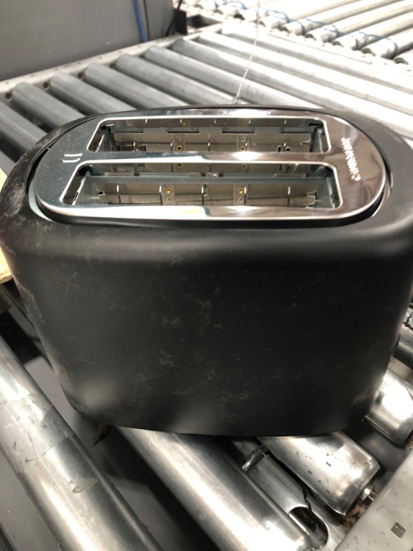 Photo 1 of Amazon Basics 2 Slice, Extra-Wide Slot Toaster with 6 Shade Settings, Black