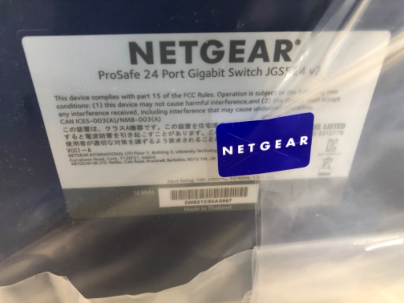 Photo 6 of NETGEAR ProSafe JGS524 24-port 10/100/1000Base-T Rackmountable gigabit Switch (Retail ) JGS524NA