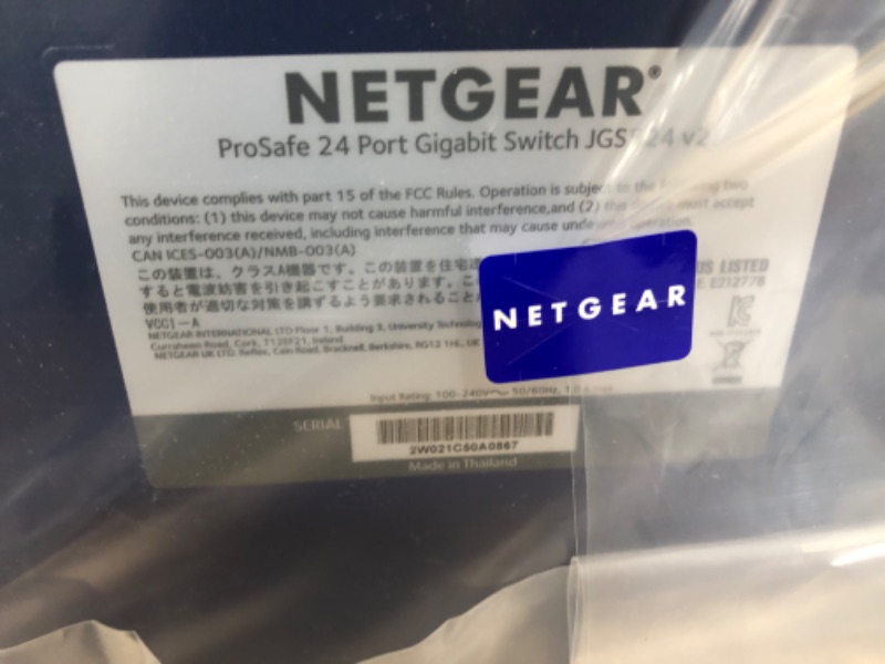 Photo 5 of NETGEAR ProSafe JGS524 24-port 10/100/1000Base-T Rackmountable gigabit Switch (Retail ) JGS524NA