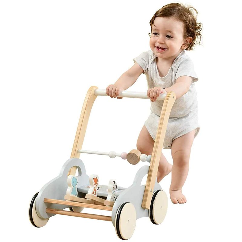 Photo 1 of labebe Push Walker Stroller Toys ,Pull Wagon for Kid,Gray Animal-Push Toy for Toddler, sit to Stand Learning Walker, 2-in-1 Activity Push Walker for Infant/Child, Wooden Play Wagon 4 Wheel Push Walker ?16.69 x 13.39 x 8.7 inches

